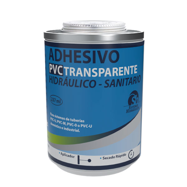 ADHESIVO PVC SECADO RÁPIDO/TRANSPARENTE - Tarro 237cc