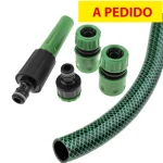 ACCESORIOS MANGUERAS JARDÍN - Set 2 conectores rápido 1/2" con pitón ajustable